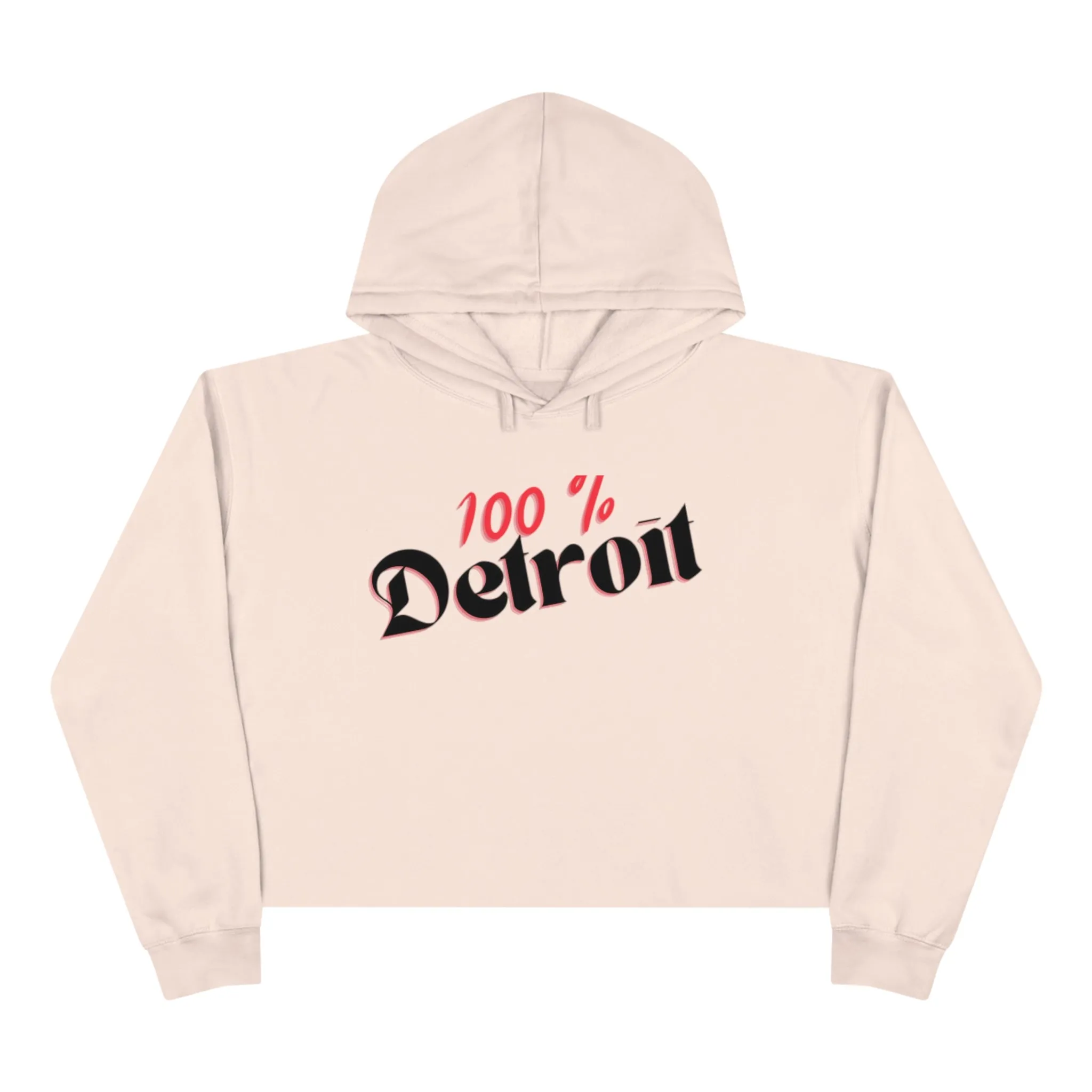 100% Detroit Crop Hoodie