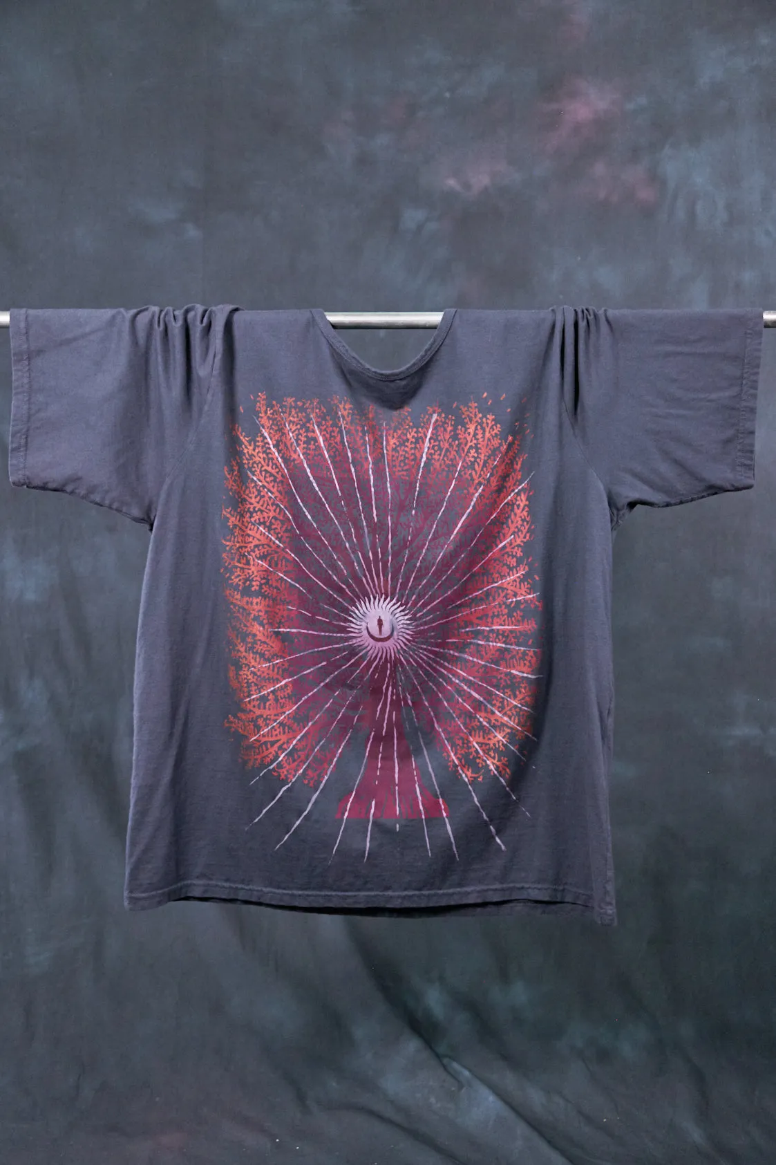 1171-Fiona Tee Charcoal Navy-Cosmic Tree