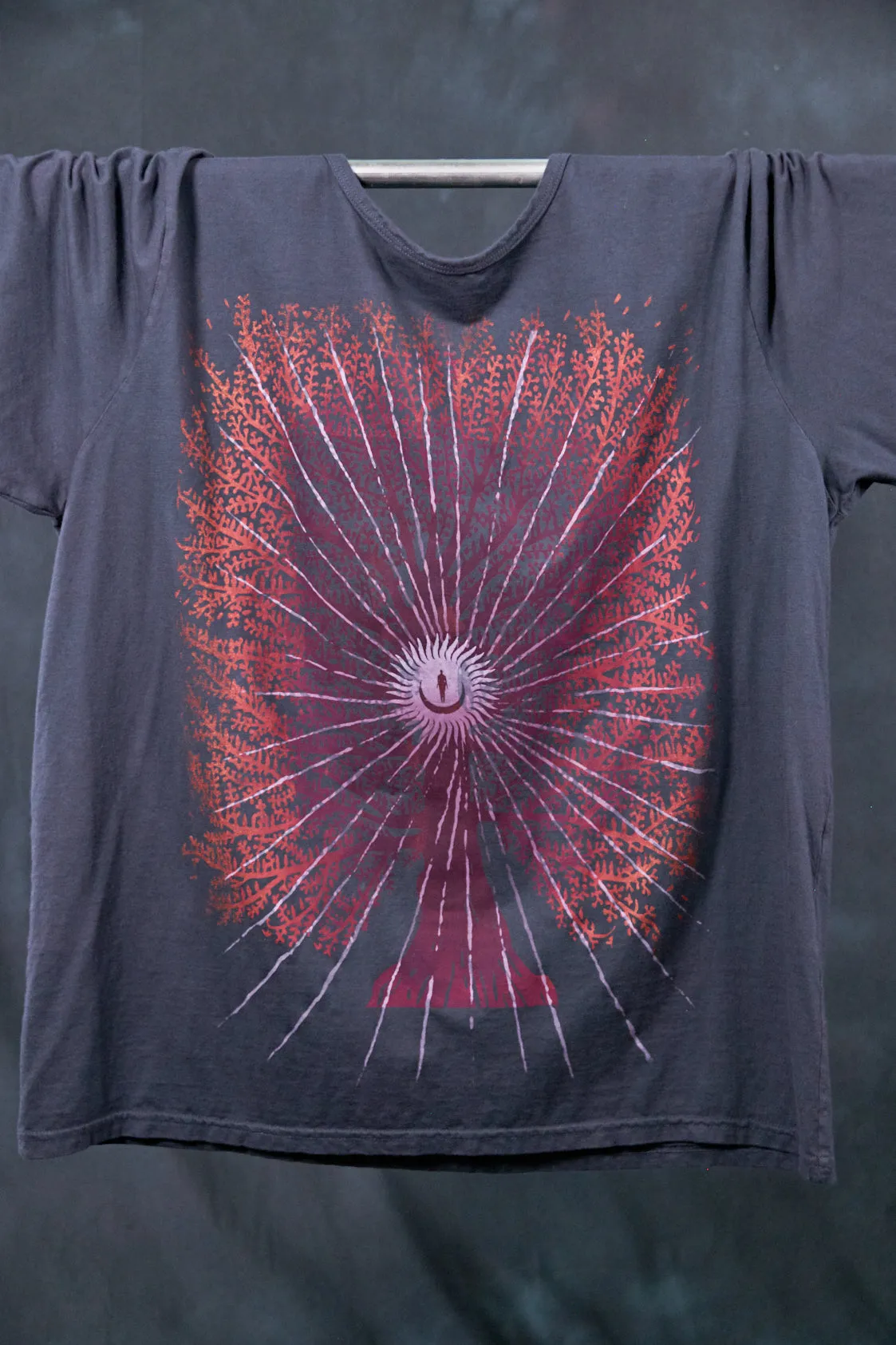 1171-Fiona Tee Charcoal Navy-Cosmic Tree