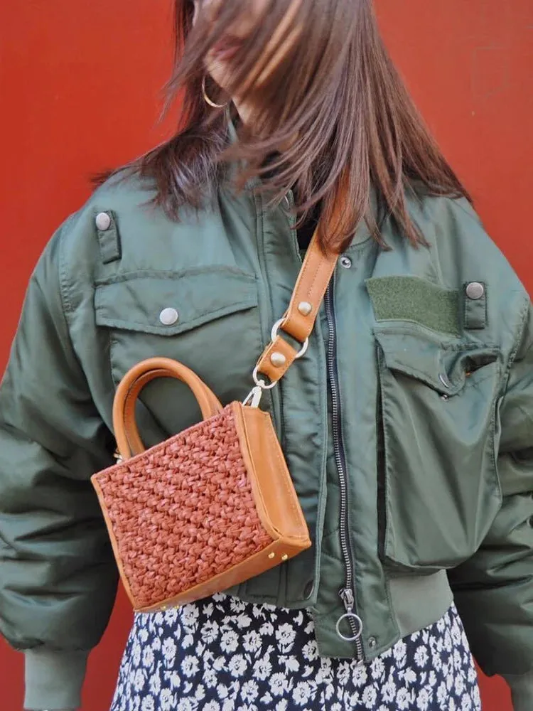 2020 stylish lady autumn winter merodi  green short jackets women fashion long sleeve zipper bomber jacket outwear women's coat