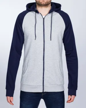 2t Zip Up Tall Riley Raglan Hoodie (navy/grey)