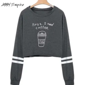 Ace Fleece Cotton Printed Crop sweatshirt For Womens
