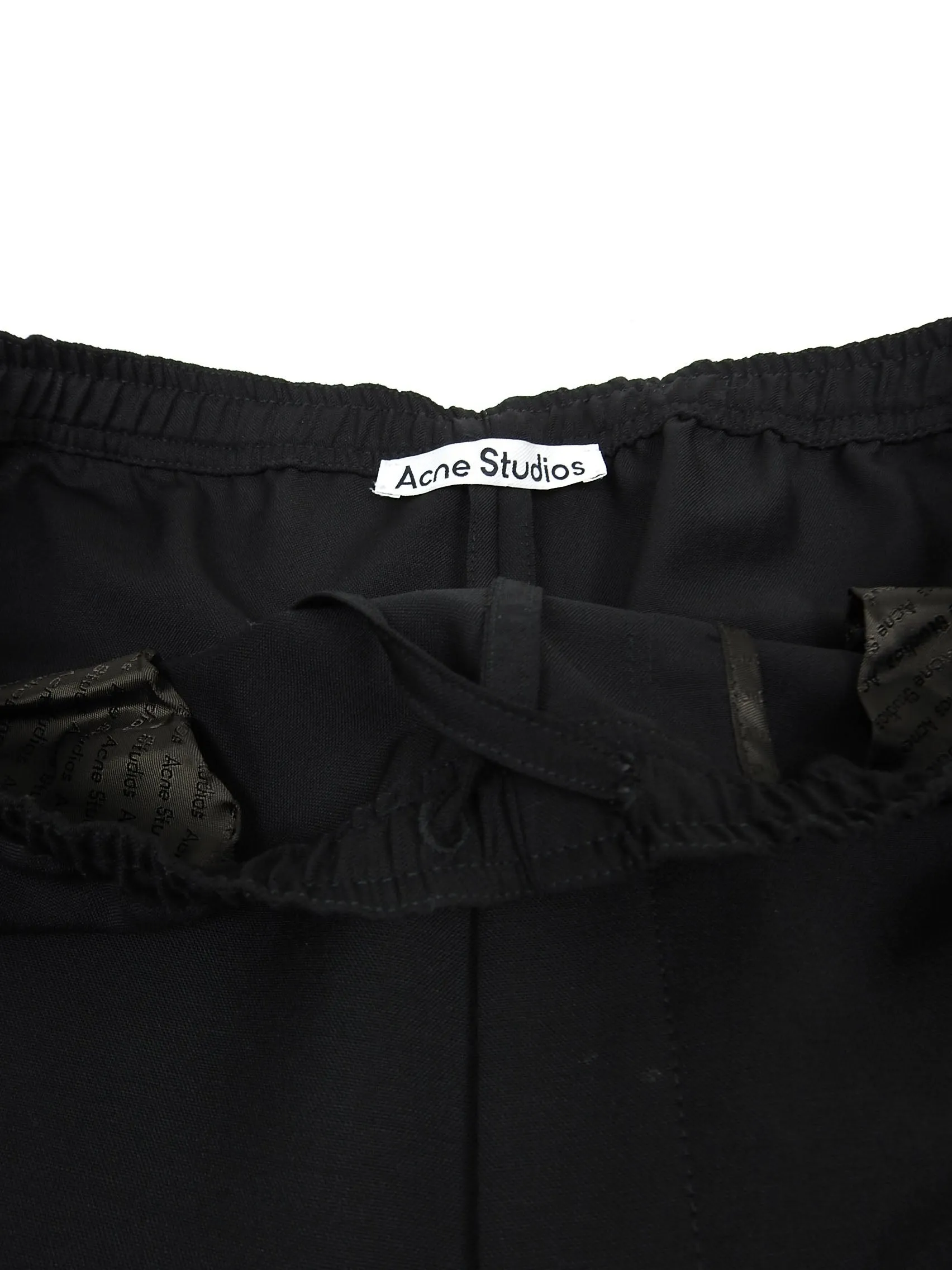 Acne Studios Black Wool Drawstring Pants Size 48
