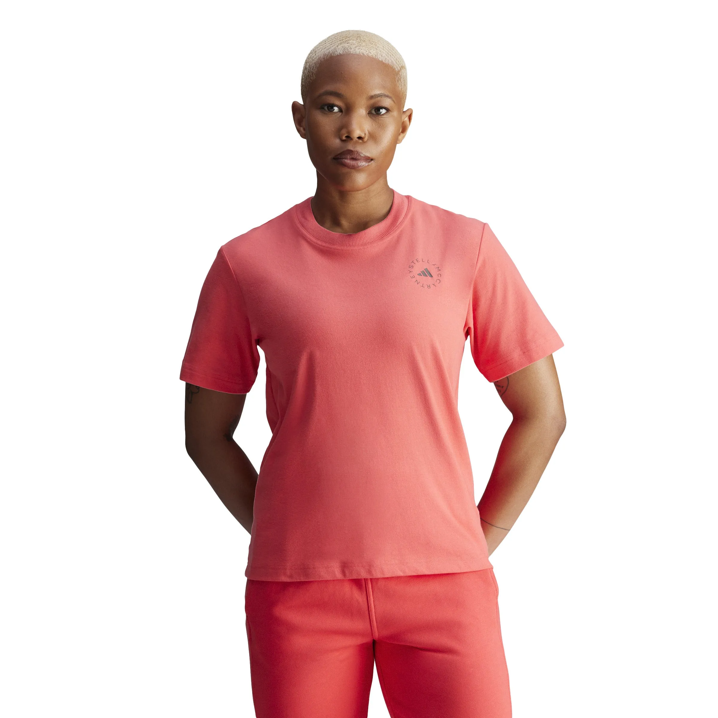 Adidas x Stella McCartney ASMC Regular Tee in Core Pink