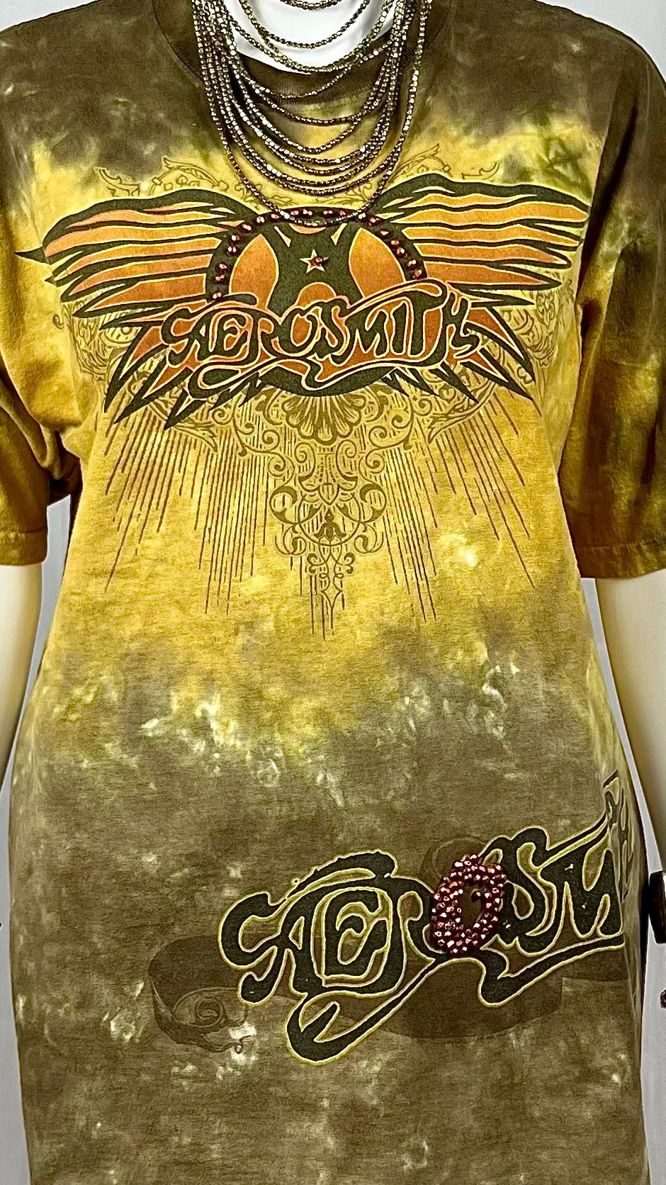 Aerosmith Tie-Dye Hand-Beaded Graphic Tee