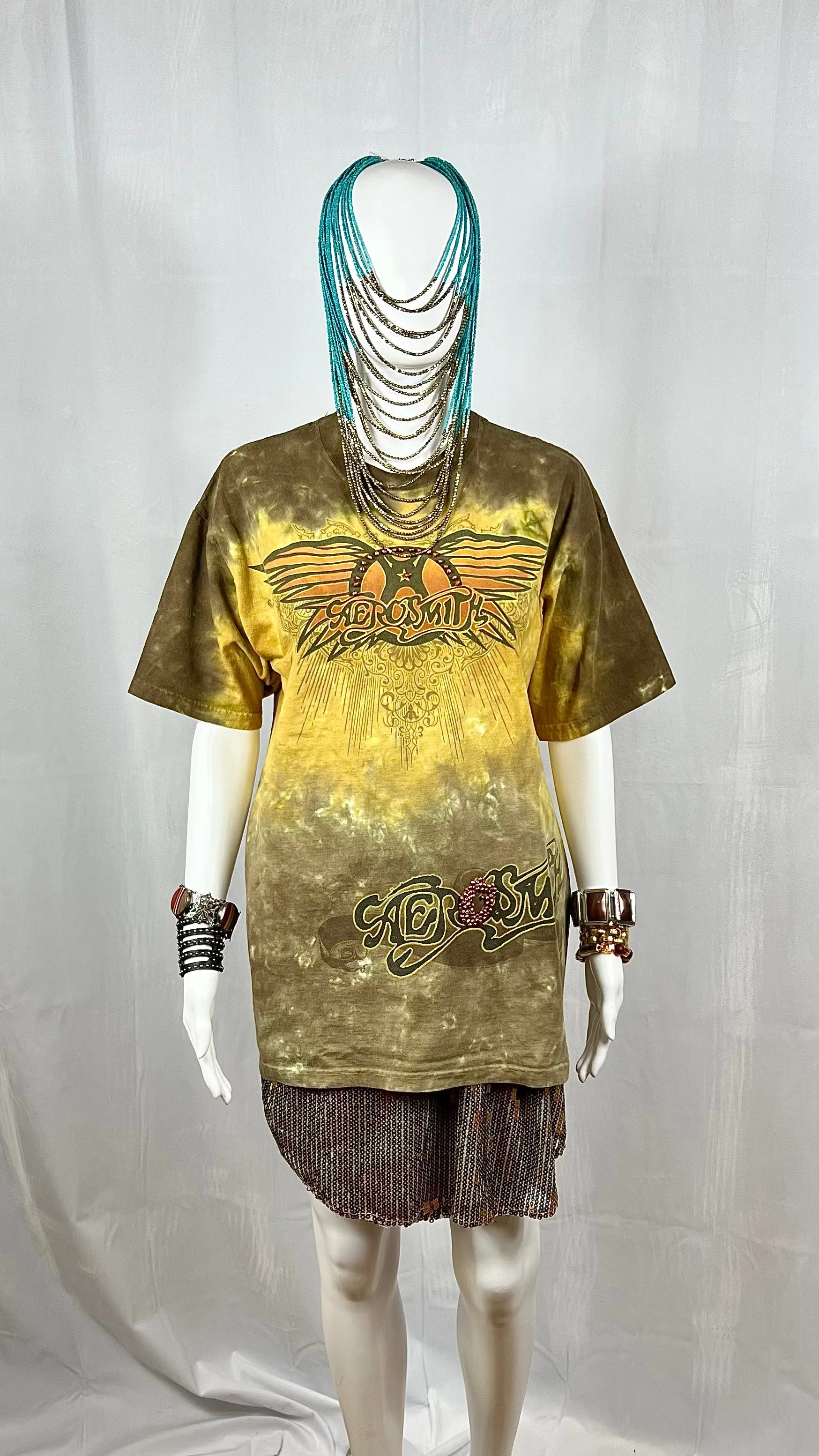 Aerosmith Tie-Dye Hand-Beaded Graphic Tee