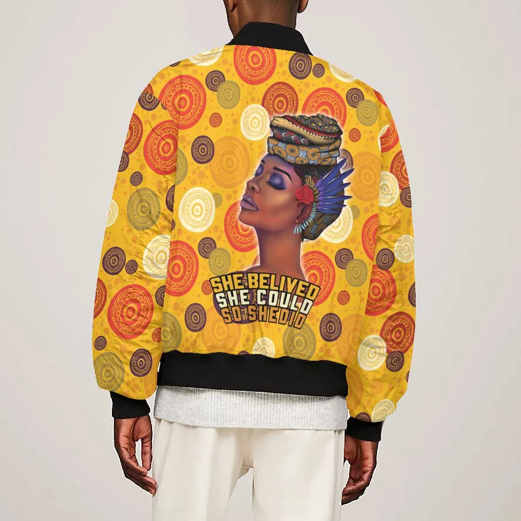 African Women Bomber Jacket She Believed She Could So She Did DT03