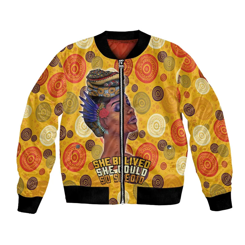African Women Bomber Jacket She Believed She Could So She Did DT03