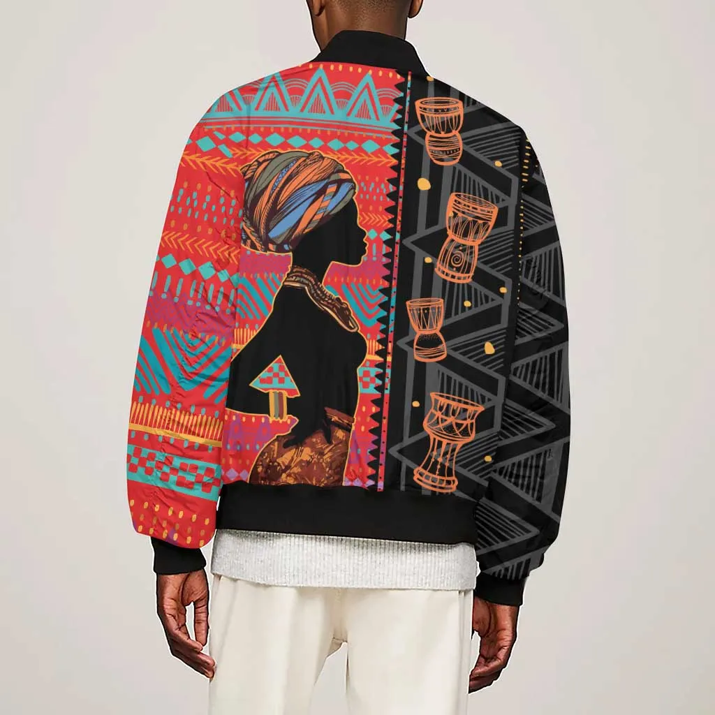 African Women Sleeve Zip Bomber Jacket Ethnic Pattern LT15