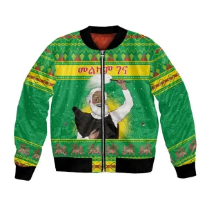 Afro Ethiopia Christmas Bomber Jacket Melkam Gena Yegena Abat LT05