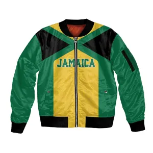 Afro-Jamaicans Football Custom Sleeve Zip Bomber Jacket Gold Ethnic Motifs LT9