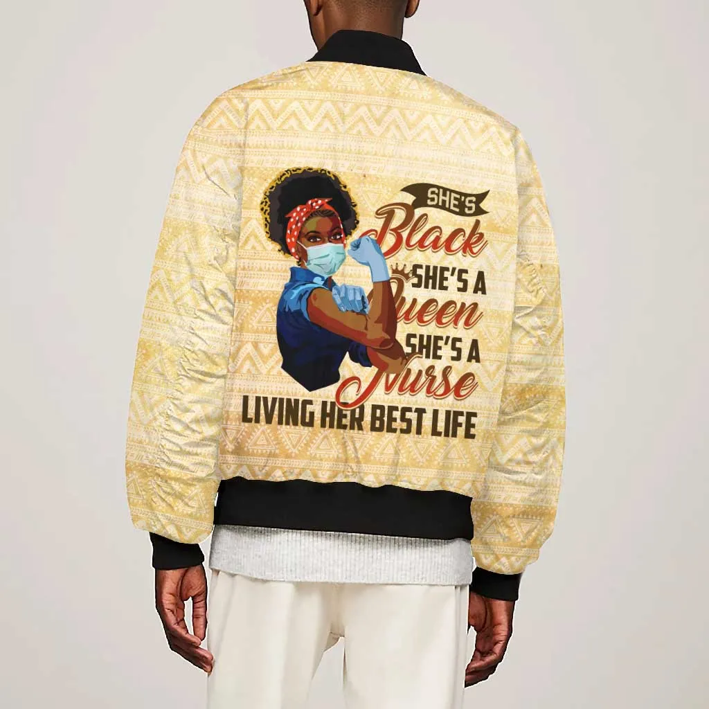 Afro Nurses Bomber Jacket Black Queen African DT02