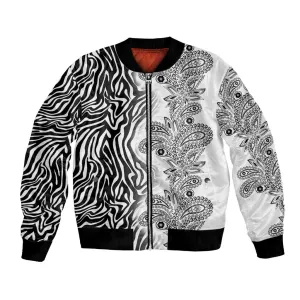 Afro Zebra Mix Paisley Tribal Pattern Bomber Jacket LT9