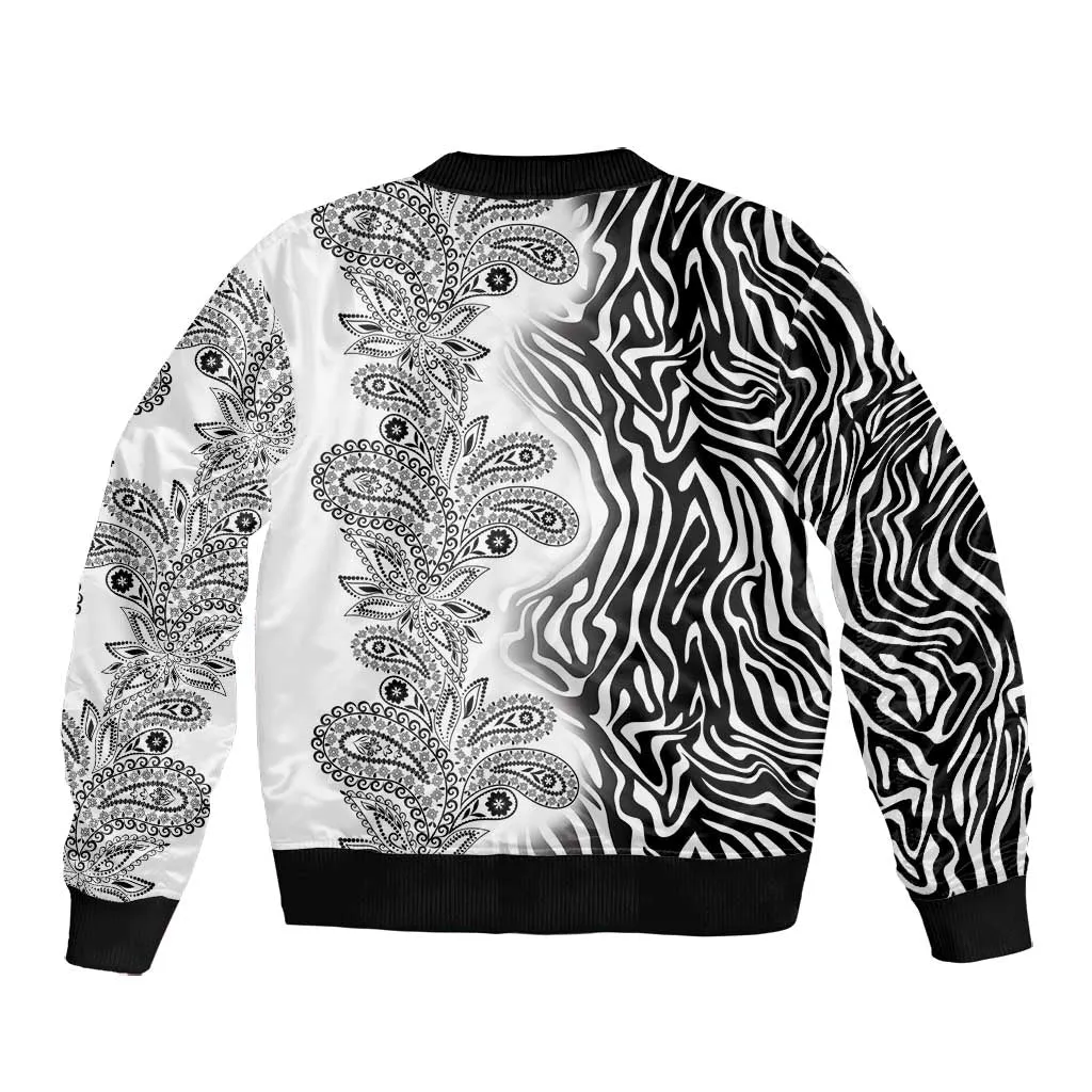 Afro Zebra Mix Paisley Tribal Pattern Bomber Jacket LT9