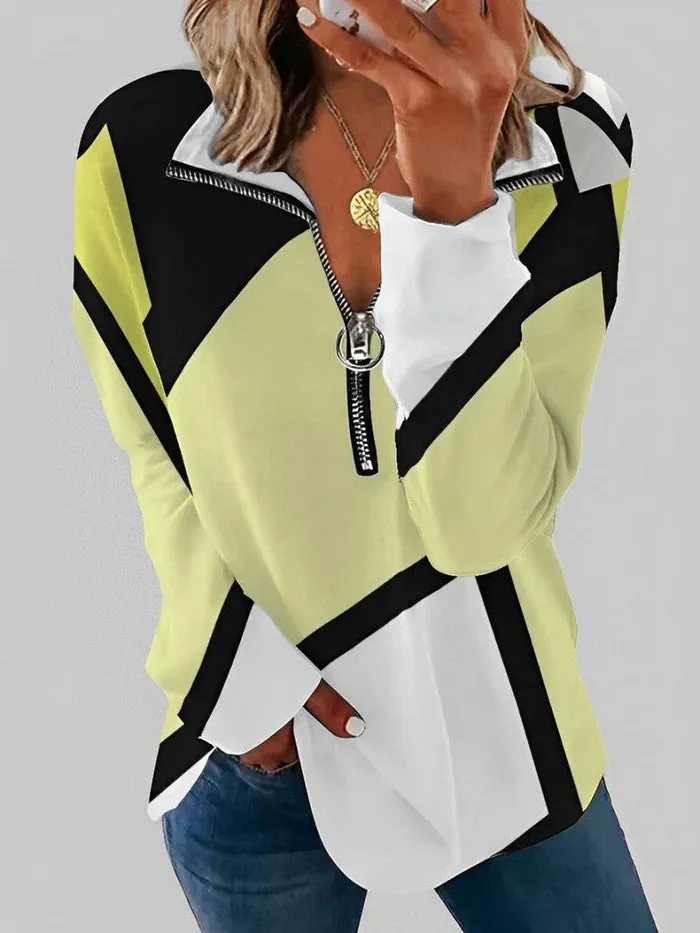 Agnieszka - long sleeve shirt with panagiotis zip