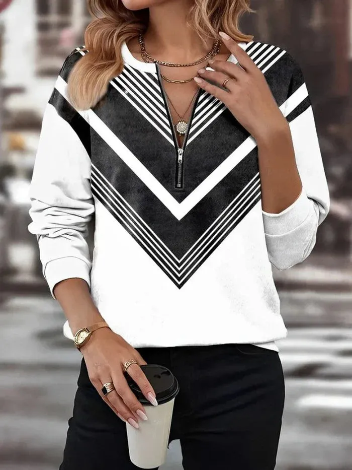Agnieszka - long sleeve shirt with panagiotis zip