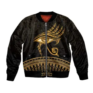 Ancient Egypt Gold Intricate Bomber Jacket Eye of Horus LT7