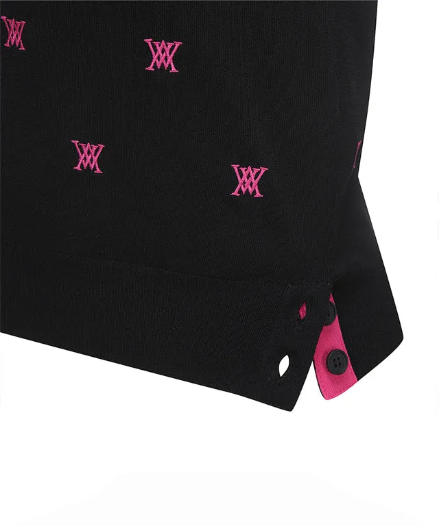 ANEW Golf: Women Monogram Logo Point Pullover Sweater - Black