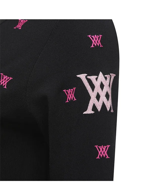 ANEW Golf: Women Monogram Logo Point Pullover Sweater - Black