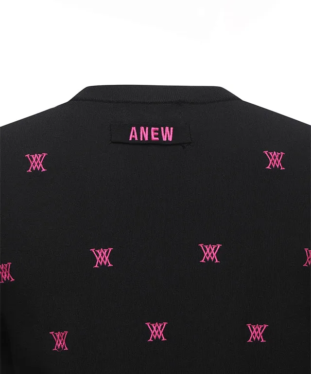 ANEW Golf: Women Monogram Logo Point Pullover Sweater - Black