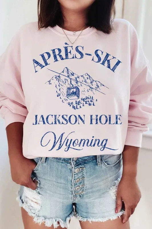 APRES SKI JACKSON HOLE WYOMING GRAPHIC SWEATSHIRT