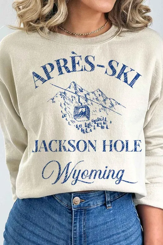 APRES SKI JACKSON HOLE WYOMING GRAPHIC SWEATSHIRT