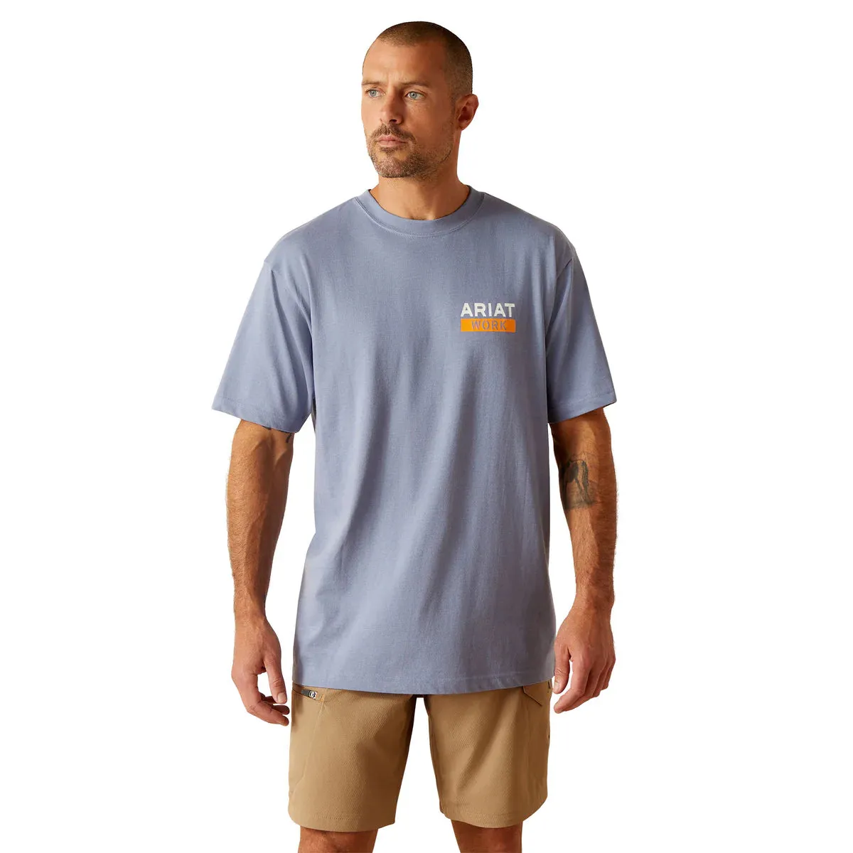 Ariat Mens Rebar Cotton Strong Roughneck T-Shirt Heather
