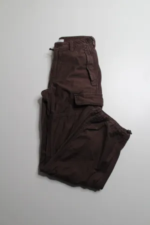 Aritzia TNA mocha brown wide leg drawstring bottom cargo pant, size 00 (size 23)