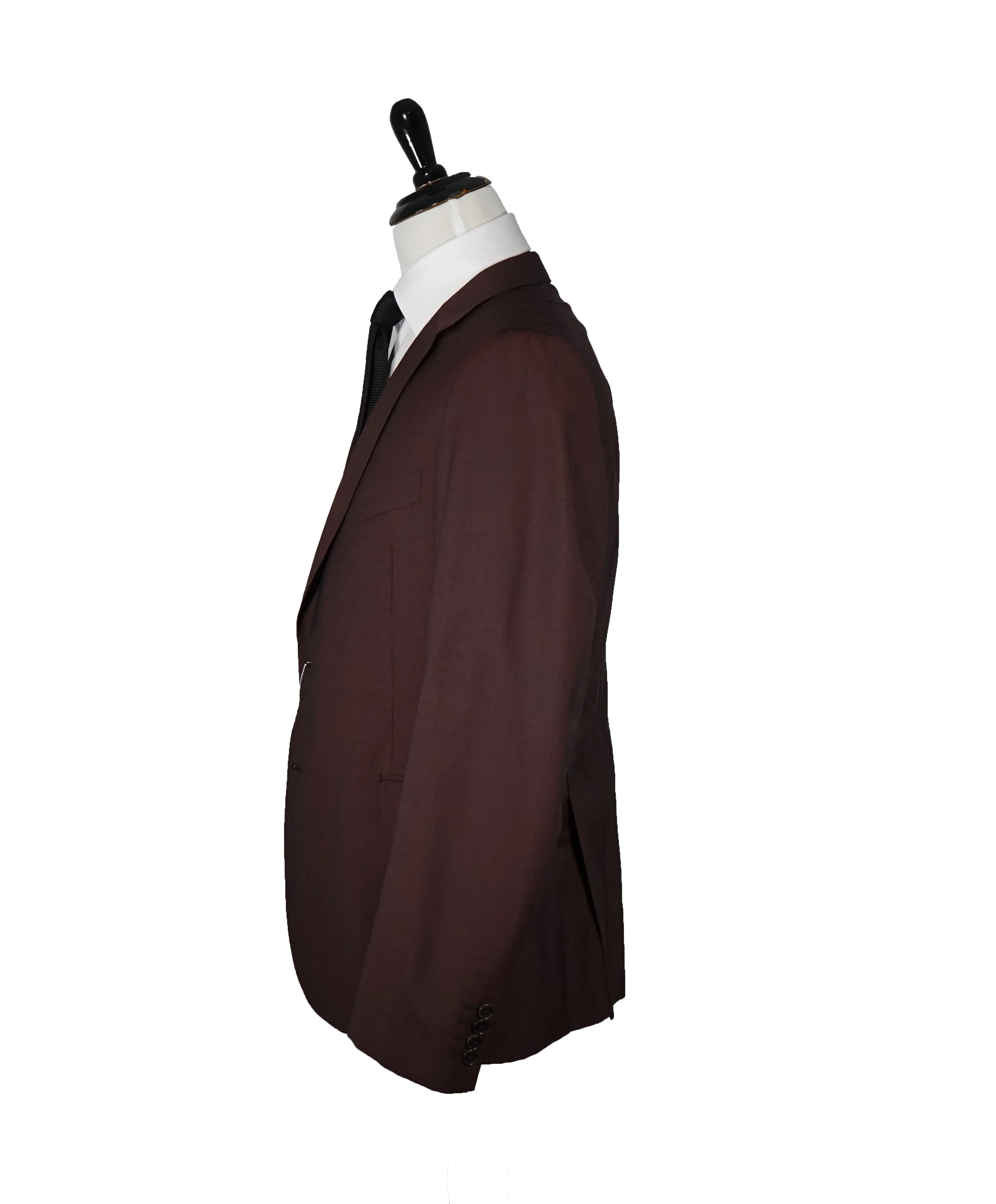 ARMANI COLLEZIONI - M Line Burgundy Birdseye Suit - 48R