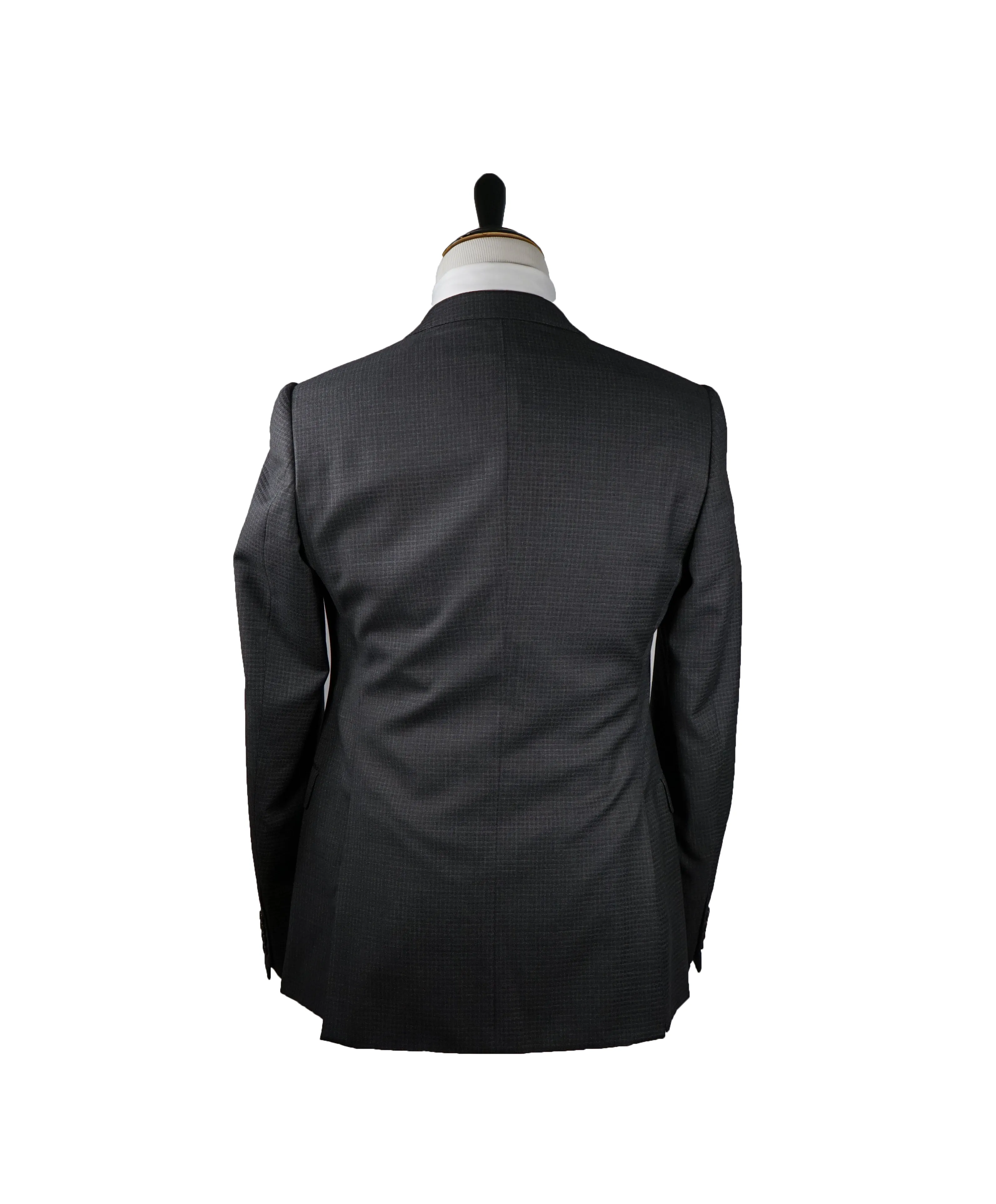 ARMANI COLLEZIONI - “M Line” Micro-Check Basket Weave Gray Suit - 40L