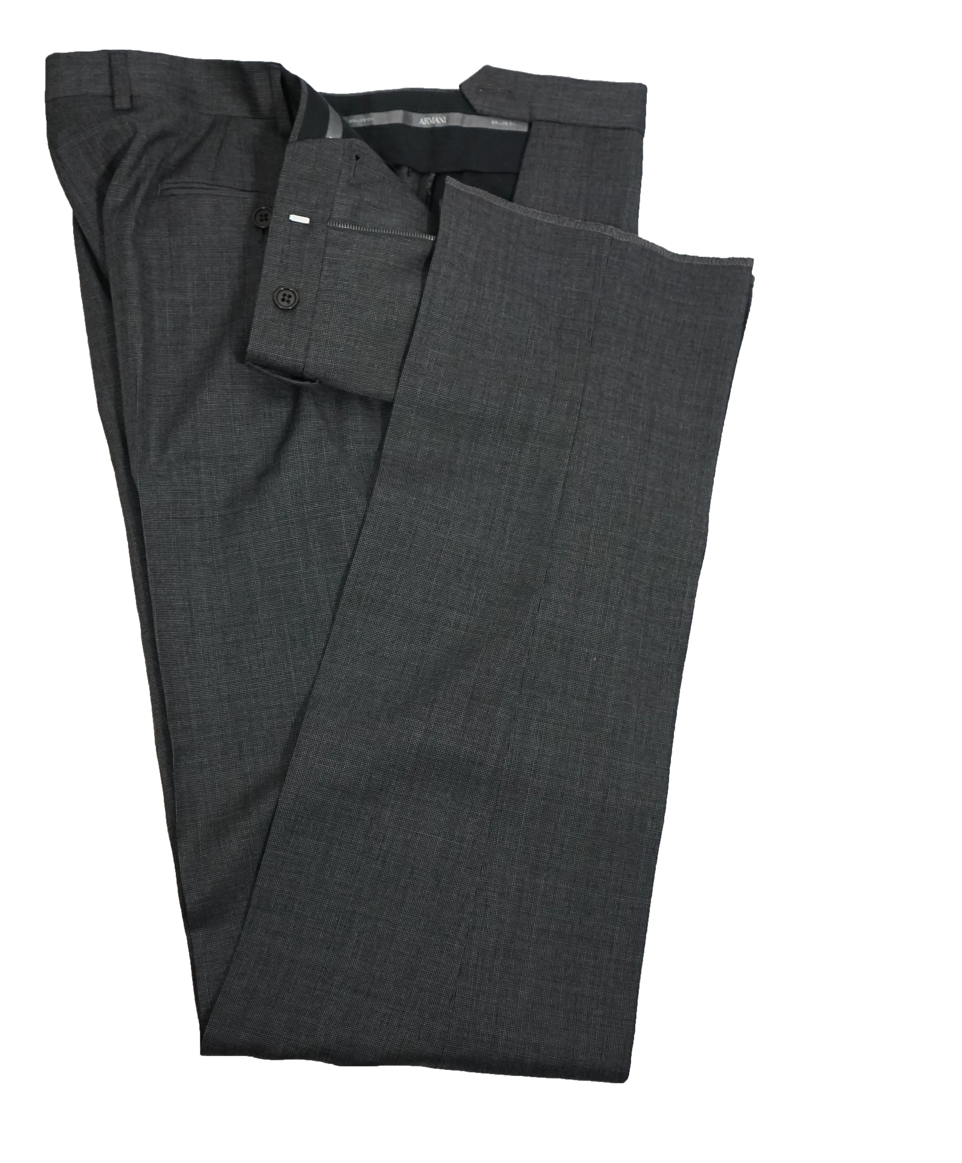 ARMANI COLLEZIONI - “METROPOLITAN” Slim Gray Textured Suit - 44R