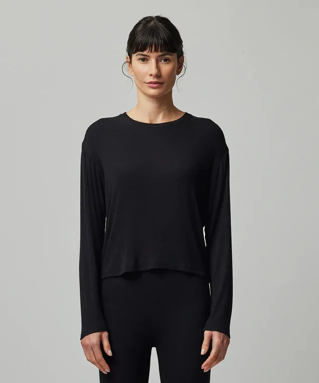 ATM Modal Rib Long Sleeve Boxy Tee