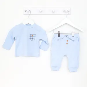 AW Mintini Boys Blue Check Tracksuit