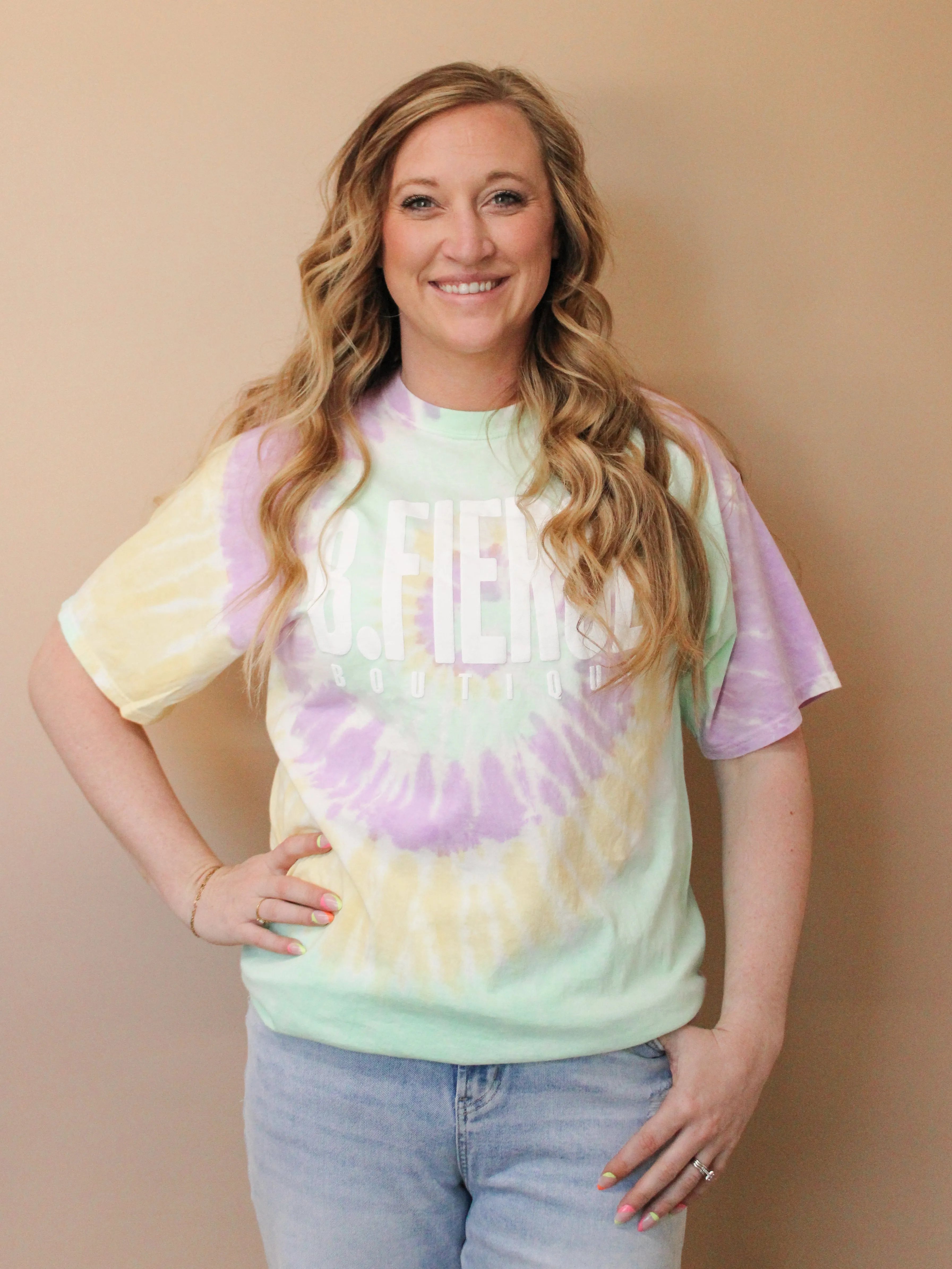 B FIERCE BRANDED TIE-DYE T-SHIRT