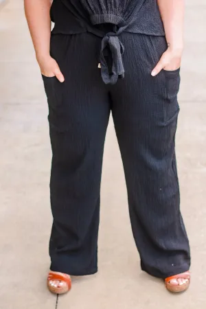 Back to You Drawstring Pants in Black