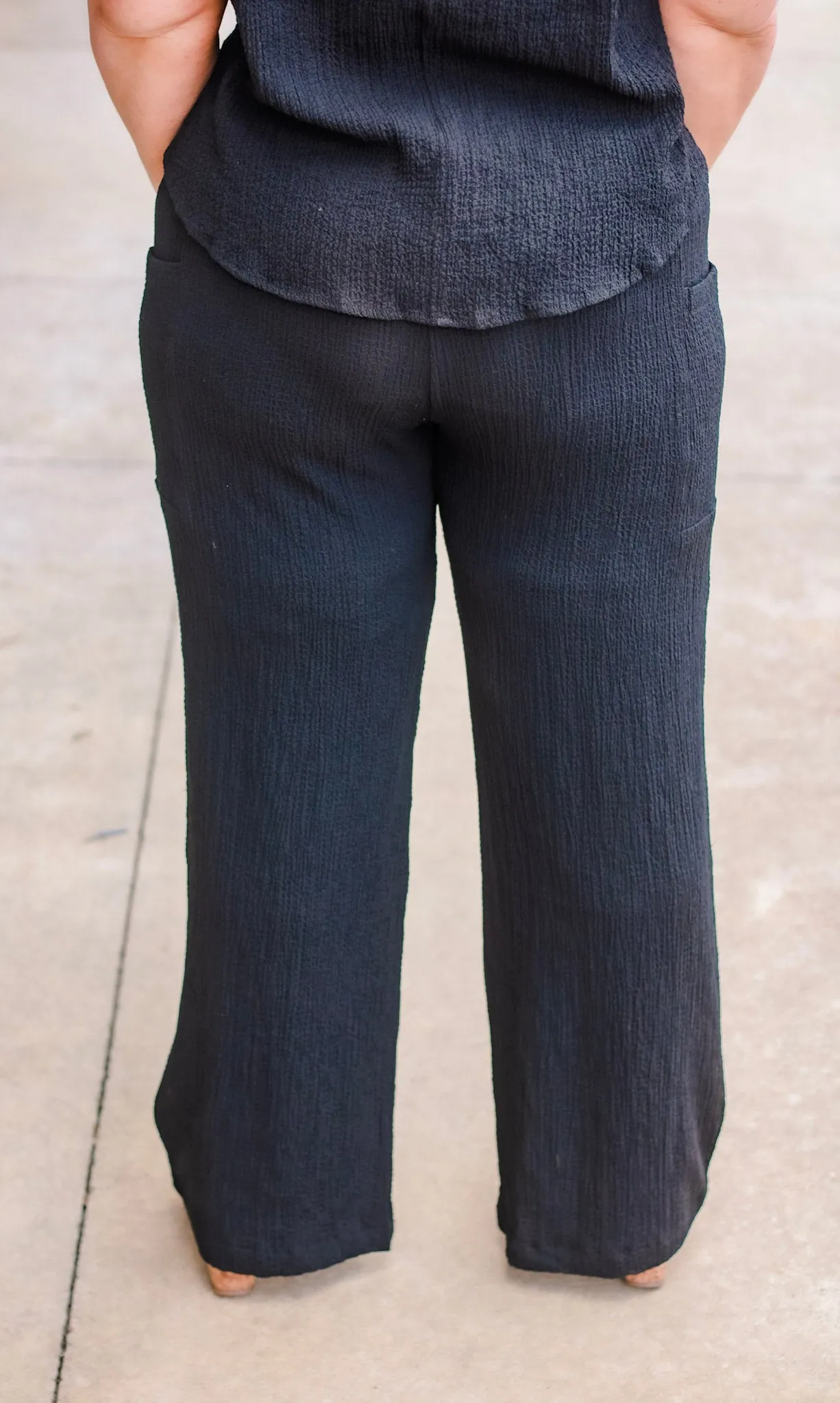 Back to You Drawstring Pants in Black