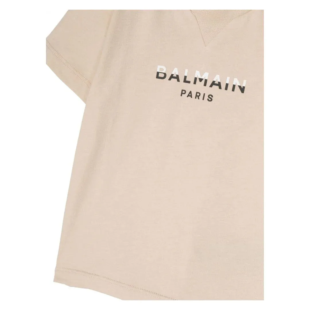 Balmain Kids Toddler's Dual-Color Logo Print T-Shirt