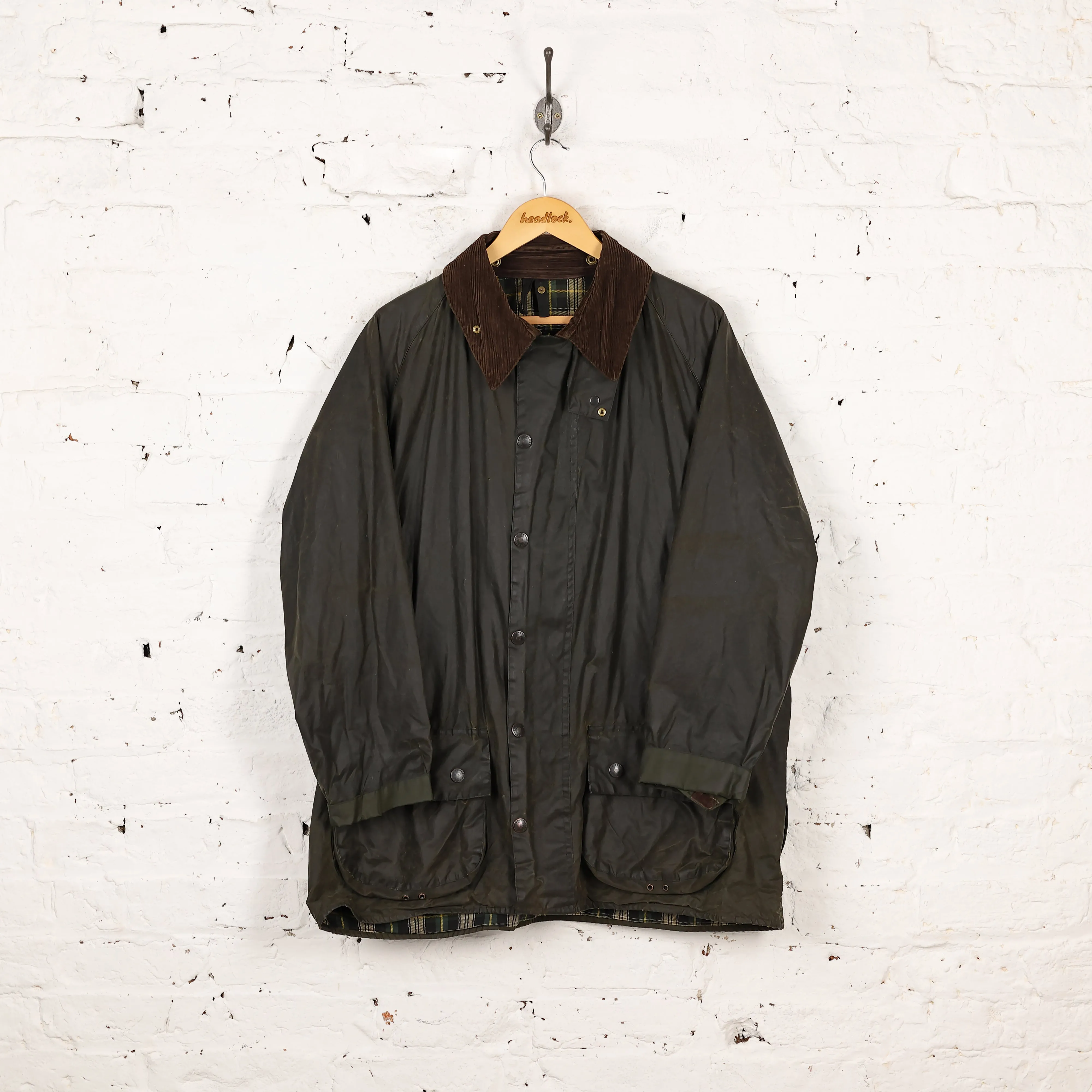 Barbour Beaufort Wax Jacket Coat - Green - XL