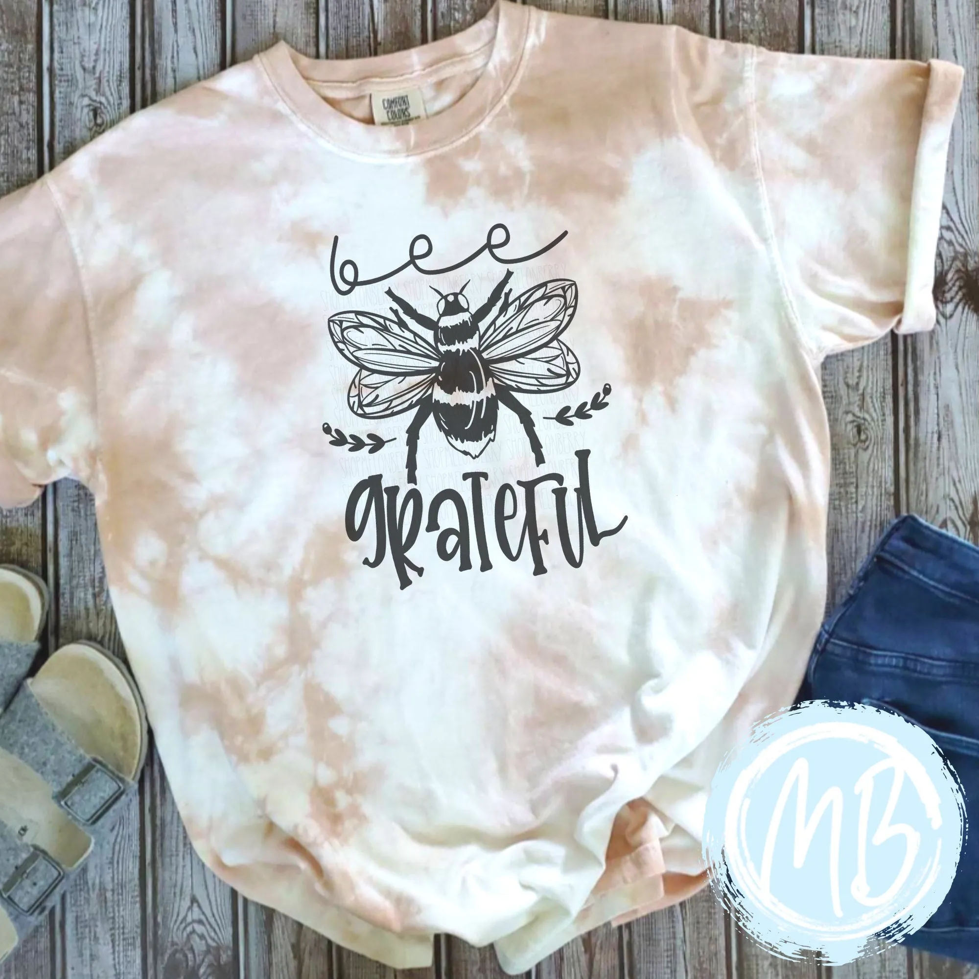 Bee Grateful Tie Dye Tee or Sweatshirt