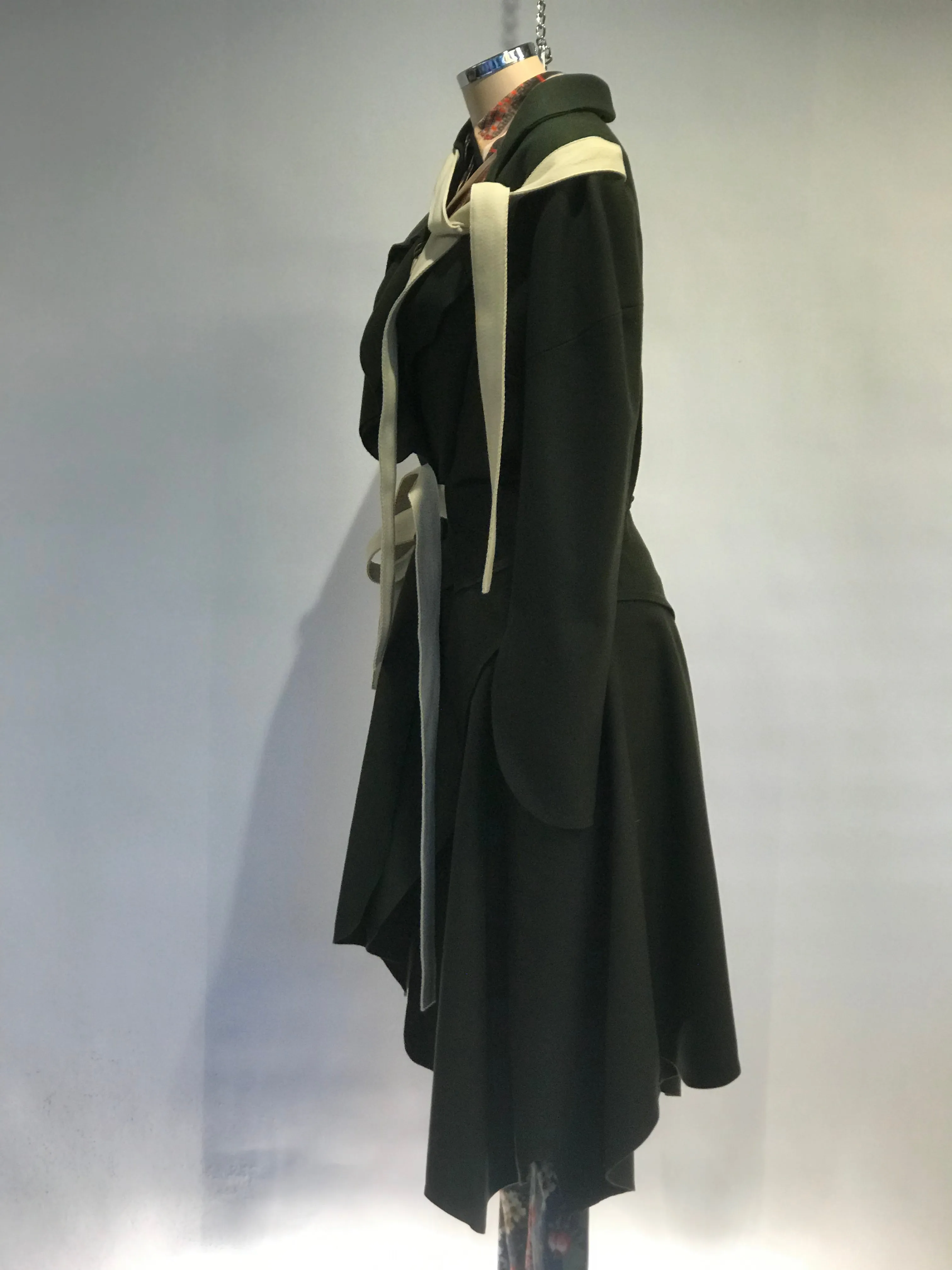 belted asymmetric coat