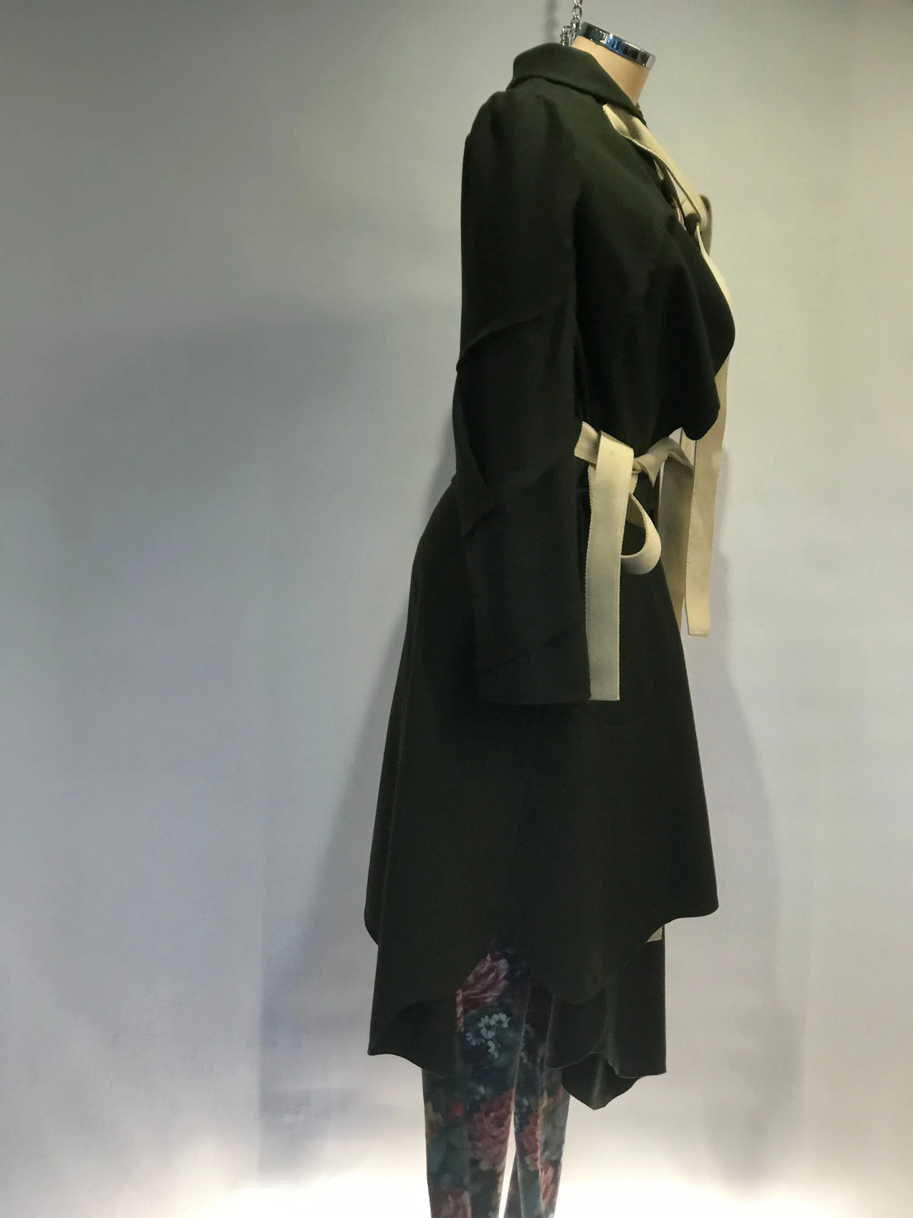 belted asymmetric coat