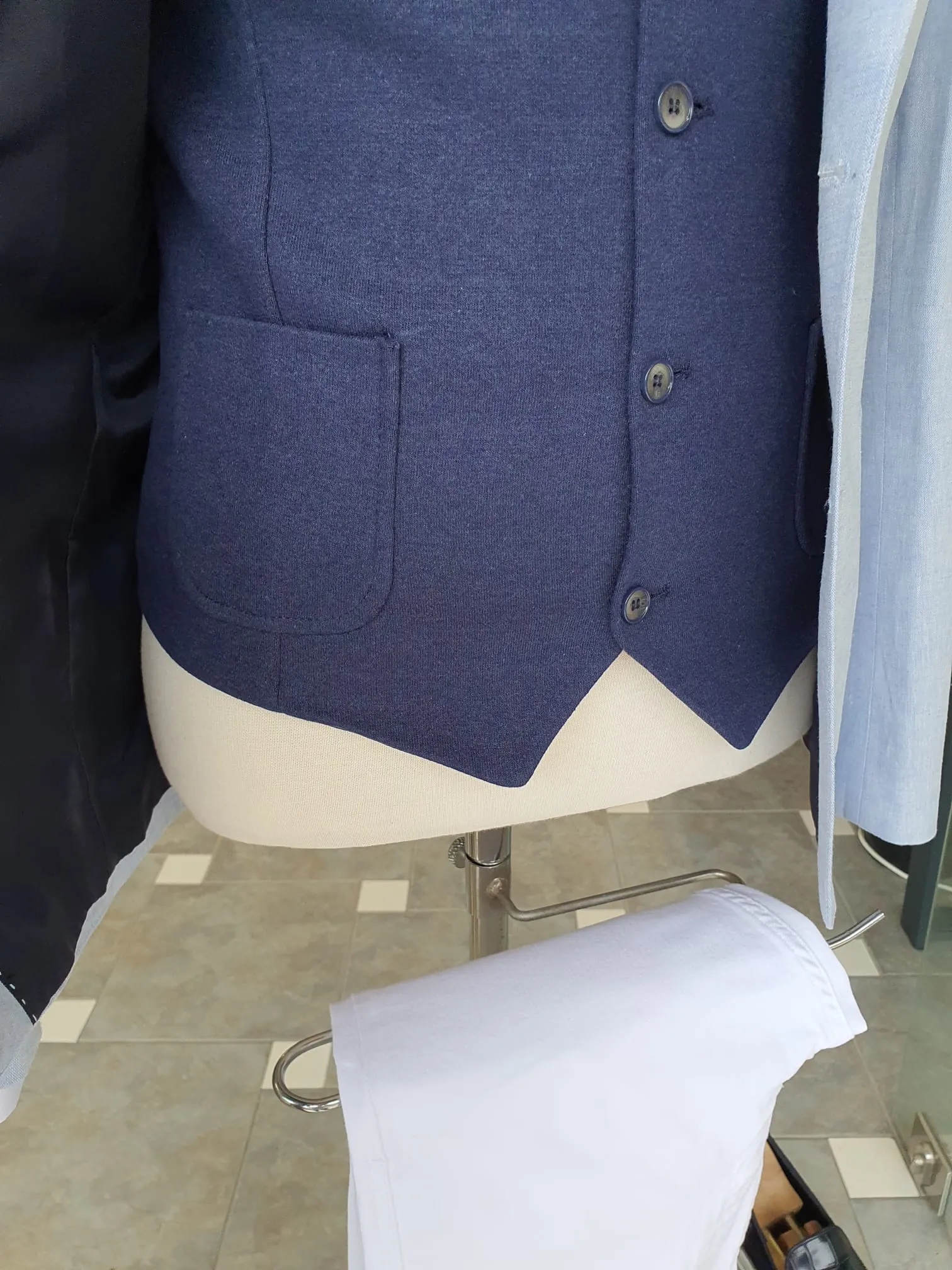 Berton Blue Slim Fit Notch Lapel Linen Suit - Elegance Meets Versatility