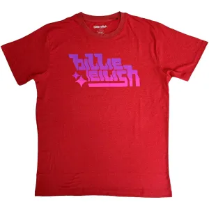 Billie Eilish Unisex T-Shirt - Purple Logo (Red)