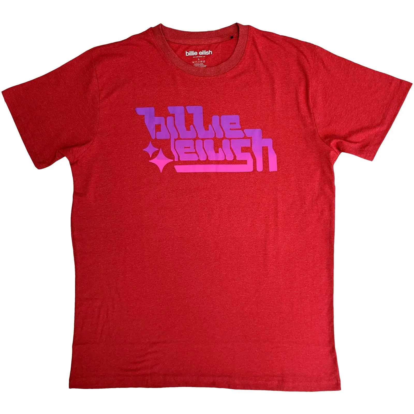 Billie Eilish Unisex T-Shirt - Purple Logo (Red)