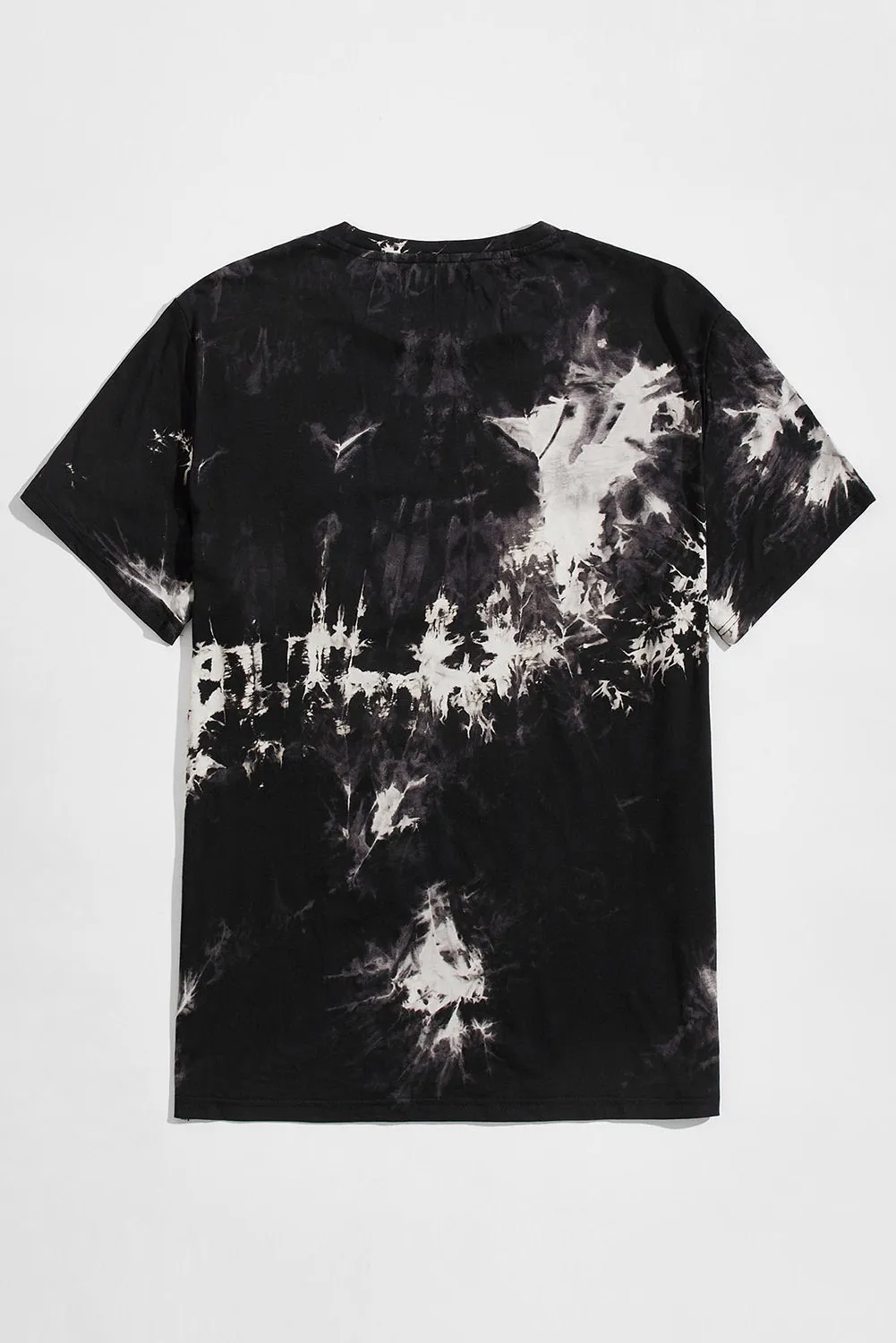 Black American Flag Star Tie Dyed Print Men's Graphic T-shirt
