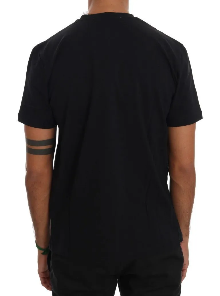 Black Cotton Crewneck T-Shirt