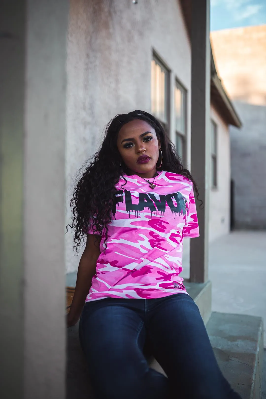 Black Flavor | Pink Camo Tee