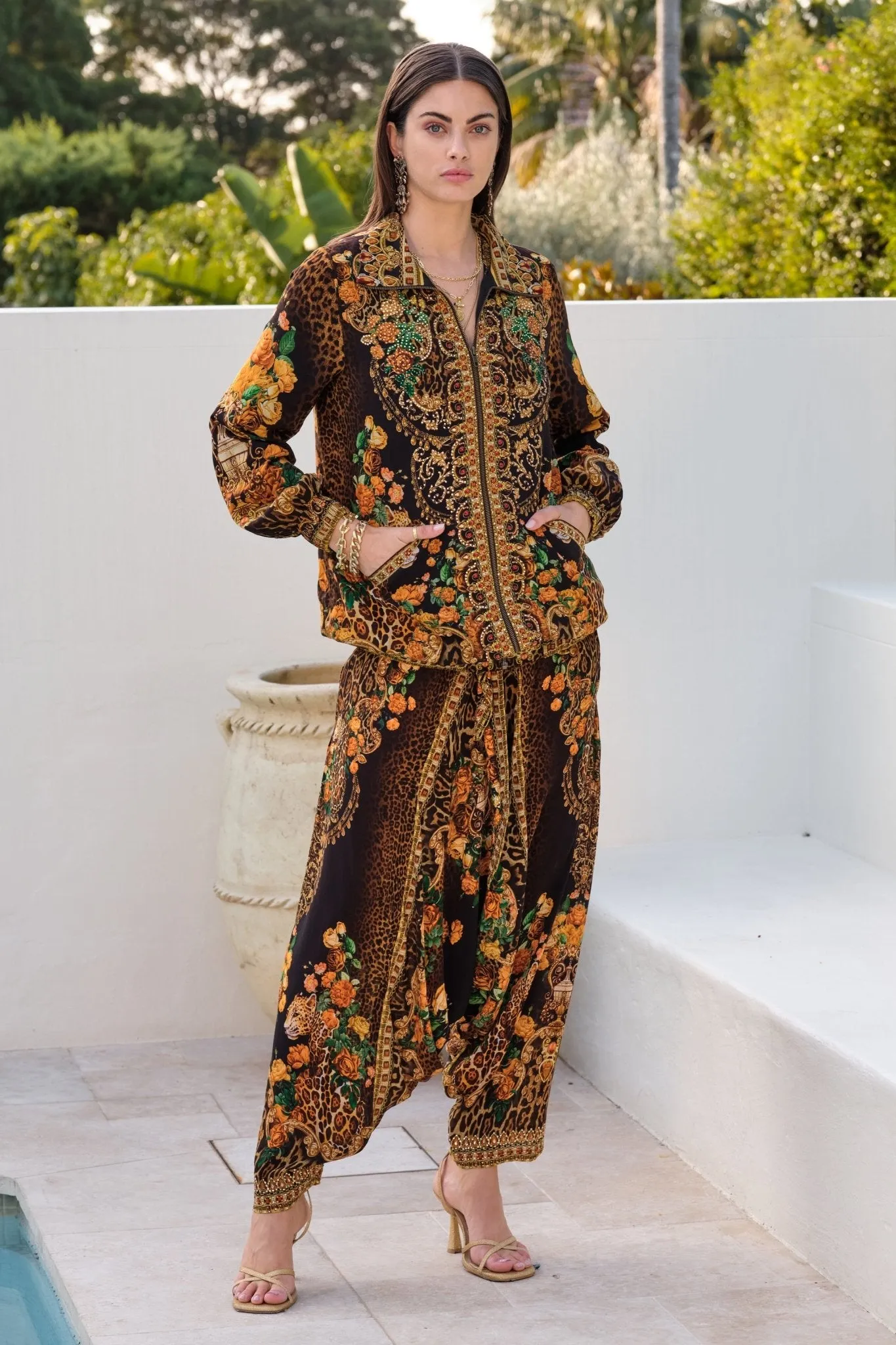 BLACK LEOPARDESS HAREM PANTS