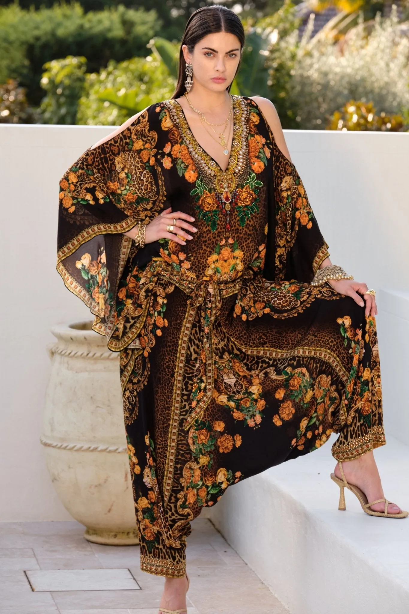 BLACK LEOPARDESS HAREM PANTS