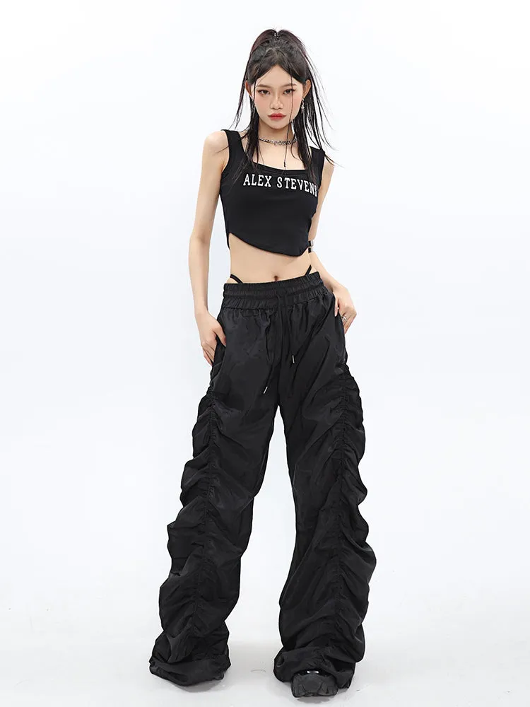 Black Ruched Pants